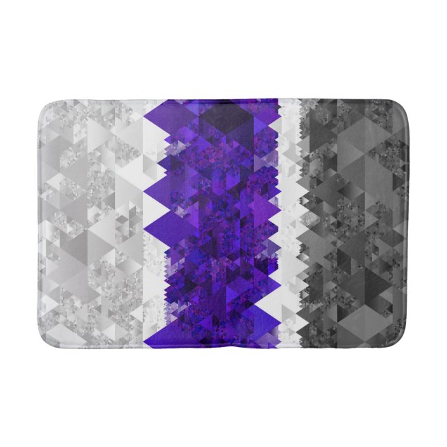 Boho Geometric Mod Retro Greygender Pride Flag Bath Mat (Front)