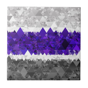 Boho Geometric Mod Retro Greygender Pride Flag Ceramic Tile