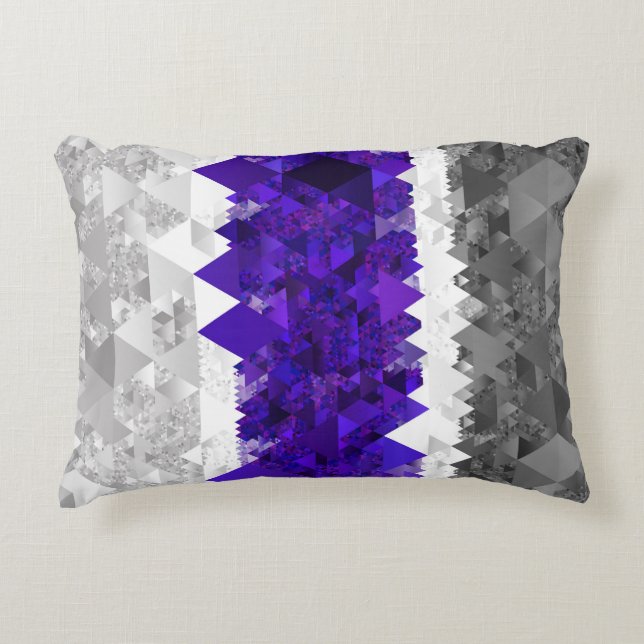 Boho Geometric Mod Retro Greygender Pride Flag Decorative Cushion (Front)