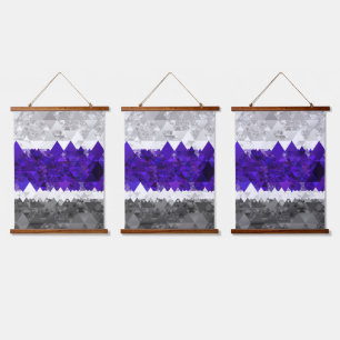 Boho Geometric Mod Retro Greygender Pride Flag Hanging Tapestry