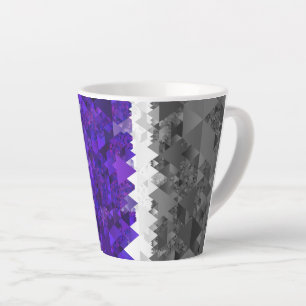 Boho Geometric Mod Retro Greygender Pride Flag Latte Mug