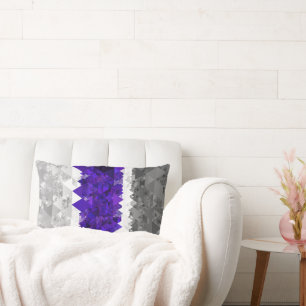 Boho Geometric Mod Retro Greygender Pride Flag Lumbar Cushion