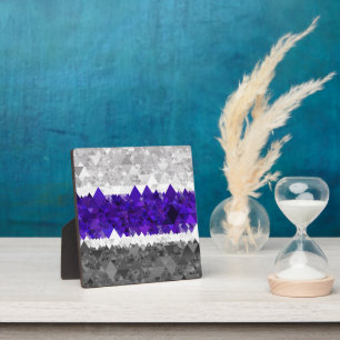 Boho Geometric Mod Retro Greygender Pride Flag Plaque