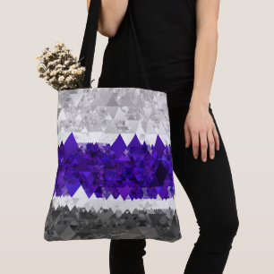 Boho Geometric Mod Retro Greygender Pride Flag Tote Bag