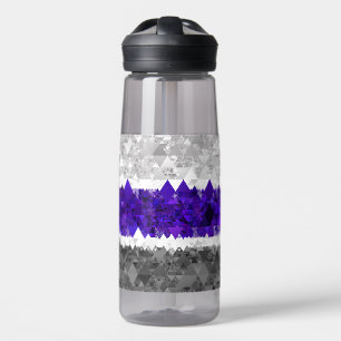 Boho Geometric Mod Retro Greygender Pride Flag Water Bottle