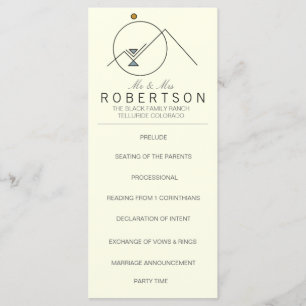 Boho Geometric Mountains Wedding Rackcard Program