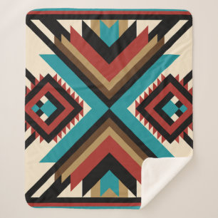 Boho Geometric Sherpa Blanket