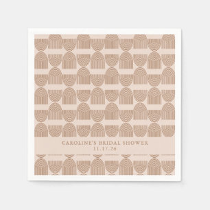 Boho Geometric Terracotta Custom Bridal Shower Napkin