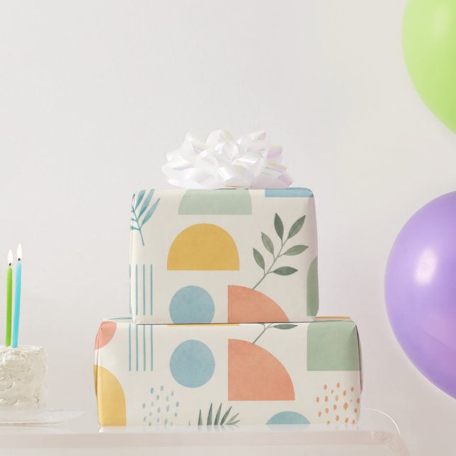 Boho Geometric Tropical Wrapping Paper (Party Gifts)