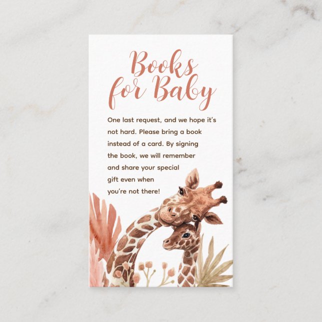 Boho Giraffe Books for Baby Card (Front)