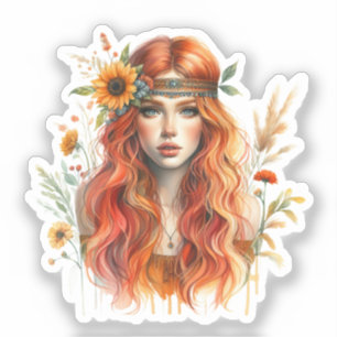 Boho Girl AI Art Bohemian Fashion