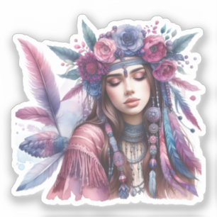 Boho Girl AI Art Bohemian Fashion