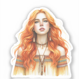 Boho Girl AI Art Bohemian Fashion