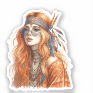 Boho Girl AI Art Bohemian Fashion