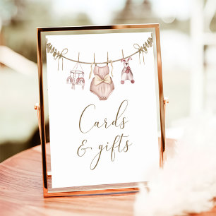 Boho Girl Baby Clothes Baby Shower Cards and Gifts Poster
