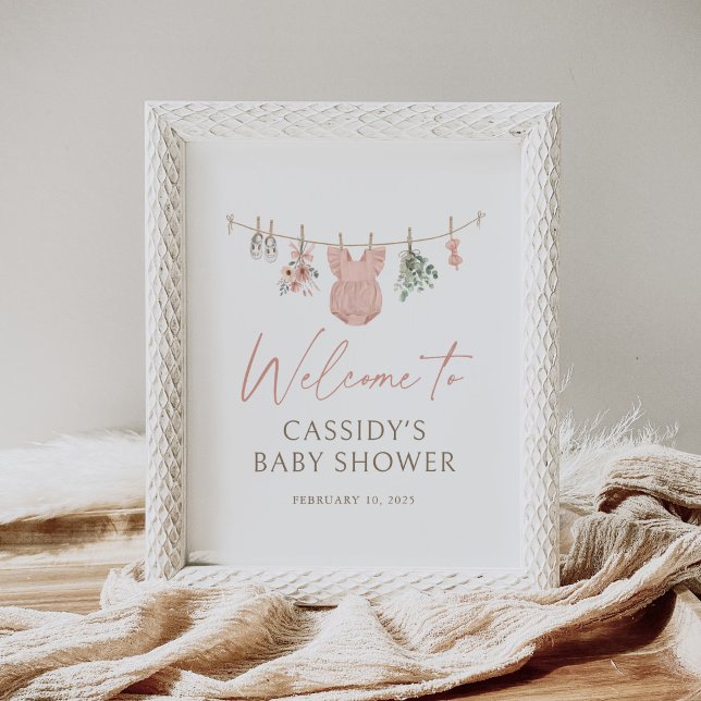 Boho Girl Baby Clothes Baby Shower Welcome Sign (Creator Uploaded)