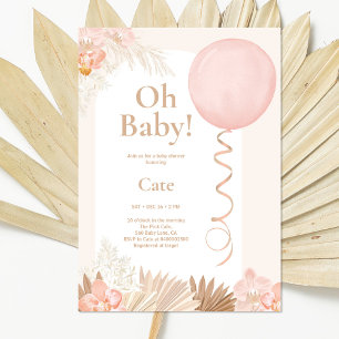 Boho Girl Baby Shower Invitation