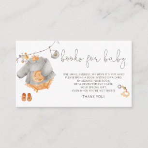 Boho Girl Clothes Baby Shower Books for Baby Enclosure Card