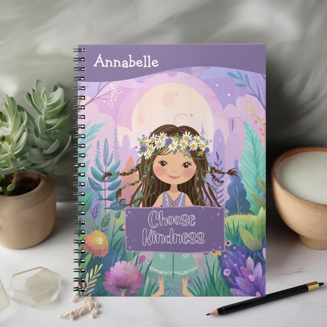 Boho Girl Purple  "Choose Kindness" Notebook (Creator Uploaded)