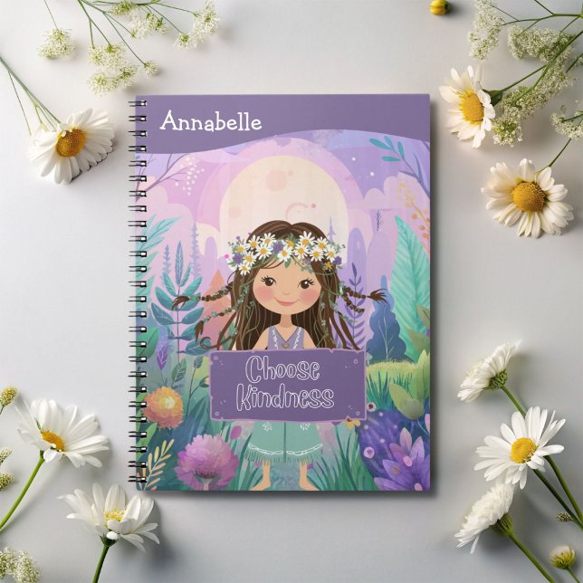 Boho Girl Purple  "Choose Kindness" Notebook (Creator Uploaded)