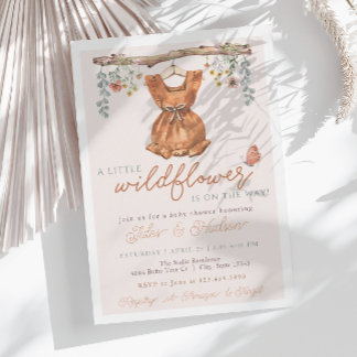 Boho Girl Wildflower Baby in Bloom Shower Invitation