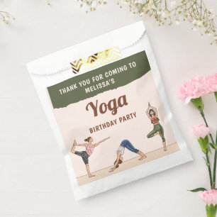 Boho Girls Stretch Yoga Birthday Party Thank You Favour Bag