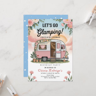 Boho Glamping Birthday Party Invitation