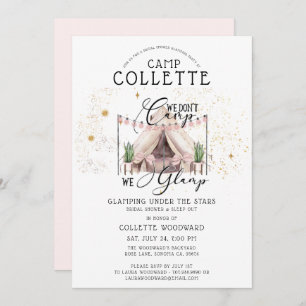 Boho Glamping Bridal Shower Party Under The Stars  Invitation
