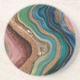 Boho Glitter Agate Coaster