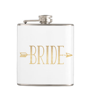 Boho Gold Arrow Bride Flask