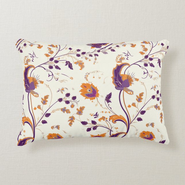 Boho Gold Purple Brush Accent Pillow (Front)
