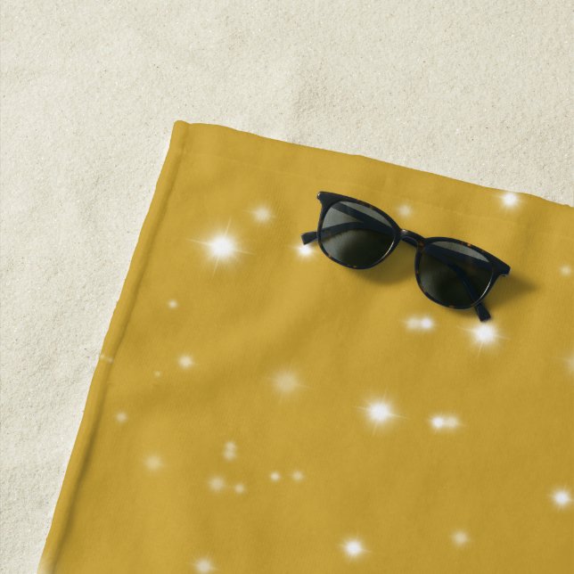 Boho Gold Starlight Beach Towel (In Situ)
