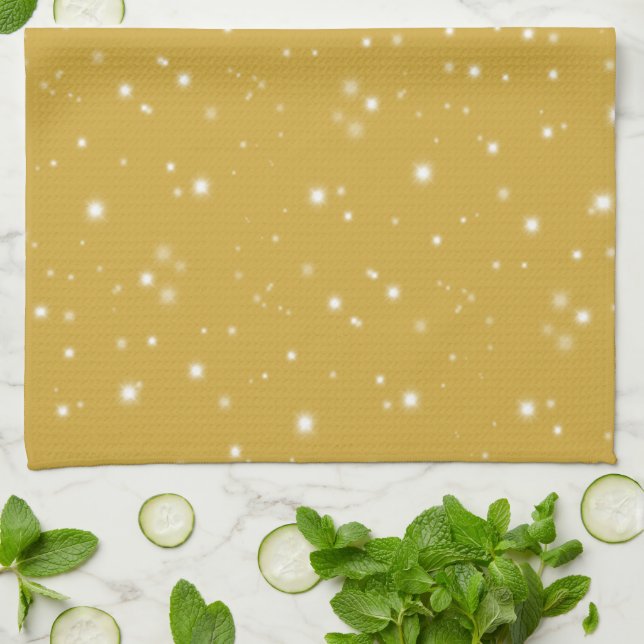 Boho Gold Starlight Tea Towel (Folded)