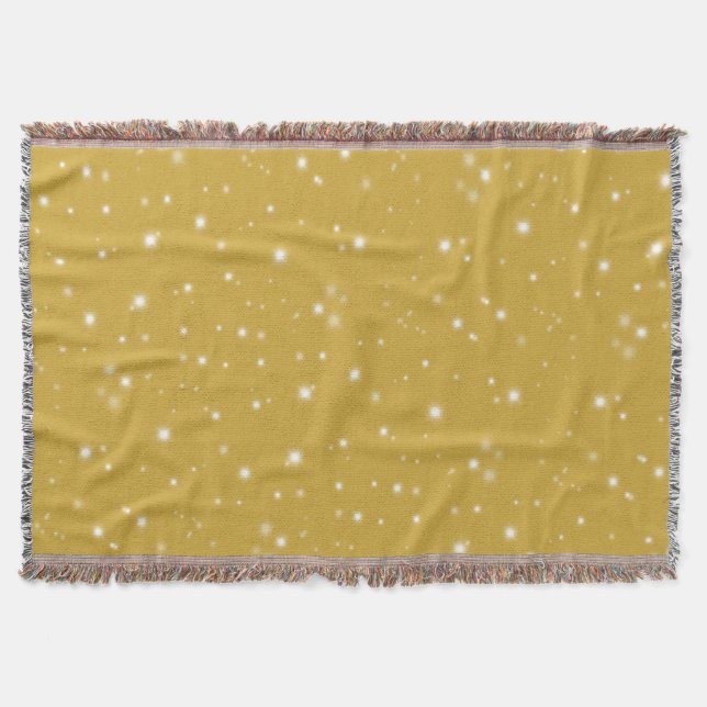 Boho Gold Starlight Throw Blanket (Front)