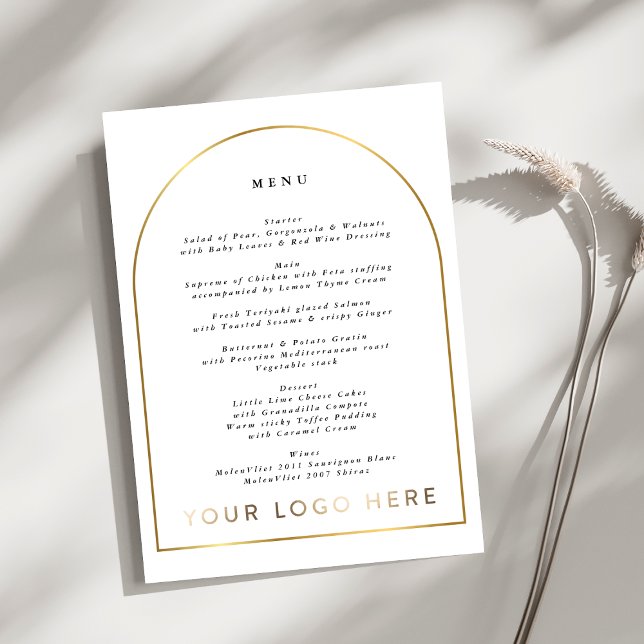 Boho Golden Arch Event Logo DIGITAL MENU Invitation (Creator Uploaded)