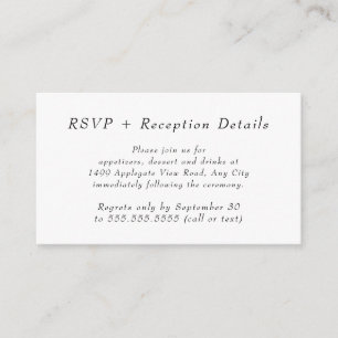 Boho Golden Greenery reception details + rsvp Enclosure Card