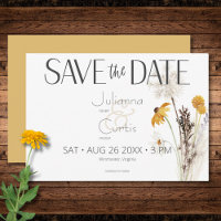 Boho Golden Yellow Meadow Flowers Gold Wedding