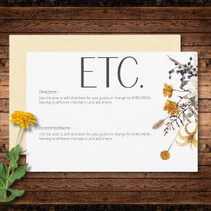 Boho Golden Yellow Meadow Flowers Yellow Details Enclosure Card