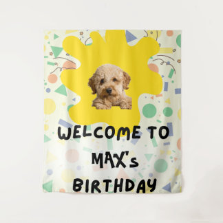 Boho Goldendoodle First Birthday Welcome Sign | On Tapestry