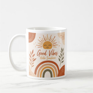 Boho Good Vibes Mug -Hello Sunshine Rainbow Coffee