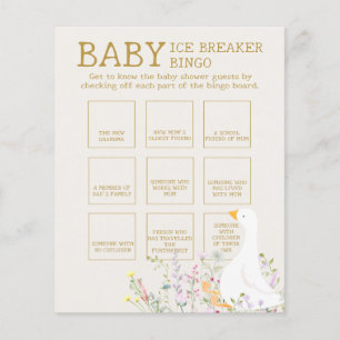 Boho Goose Duck Baby Shower Ice Breaker Bingo Game