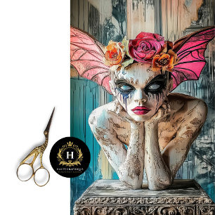 Boho Gothic Gargoyle Floral Crown Butterfly Tissue Paper