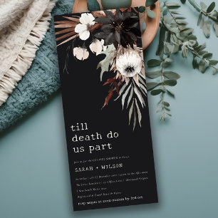 Boho Gothic Rust Black Botanical Couples Shower Invitation