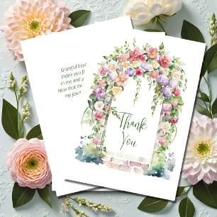 Boho Graduation Floral Arch  Thank You Card