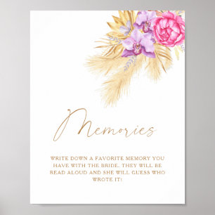 Boho grass - memories with the bride poster