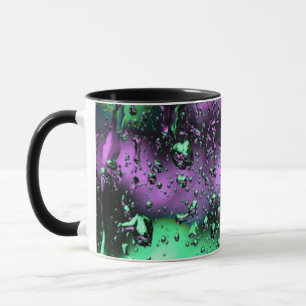 Boho Green and Purple Abstract Modern Art Mug