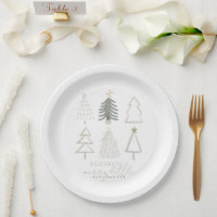 Boho Green Christmas Trees Baby Shower