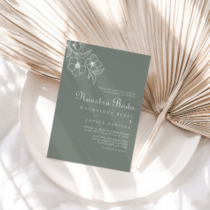 Boho Green Destination Floral Nuestra Boda  Invitation