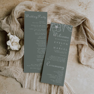 Boho Green Destination Floral Wedding  Program