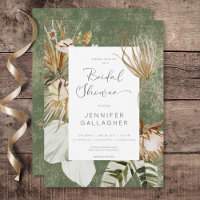 Boho Green Floral Grass Bridal Shower